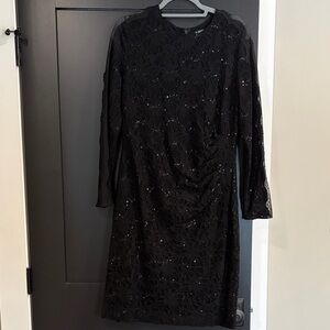 Lauren Ralph Lauren Black Sequin Lace Dress